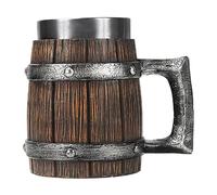 1/2 Pack Beer Mug - 20oz Whiskey Barrel Cup, Stainless Steel Jug Cup | Double Layer Medieval Pirate Mug Original Tea Coffee Water Whiskey Milk Mug 15X