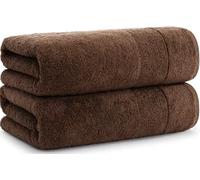 1-2 Pack Extra Large Luxury Jumbo Bath Sheets (100 x 200 cm -700 GSM) Pure Egyptian Cotton Super Soft Big Bath Sheet XL Towels (2, Chocolate Brown)