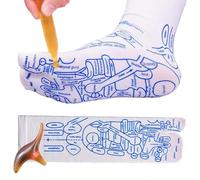 1/2 Pack Reflexology Socks with Trigger Point Massage Tool - Foot Acupuncture Point Illustration Socks Foot Relief Remedy with Agop Pen