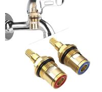 1/2 Pack Replacement Tap Valve Brass Ceramic Disc Cartridge Household Single Cold Angle Valve Washing Machine Faucet Repair Part(Red)