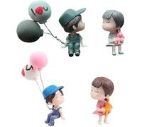 1/2 Pair Lovely Cute Creative Cartoon Couple Car Interior Decoration Ornaments, Auto Interior Dashboard Accessories for Boy Girl Gifts (Blue+Gray)