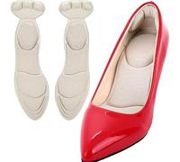 1/2 Pair Women's Shoe Insoles - Breathable Sponge Heel Cushions with Heel Grips, Shearable High Heel Inserts for Loose Shoes, Metatarsal & Arch Support, Foot Pain Relief (Skin Color)