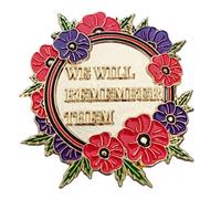 1/2 pc 2025 Purple Red FlowerPin Badge Brooch Remembrance Day Pin Badges We Will Remember Them Veterans Animals Memorial WW1 (1pc)