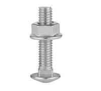 1/2/pc 304 Stainless Steel Carriage Screw Nut Set Half Round Head Square Neck Rack Special Combination Bolt M8 M10 M12(40mm,M8 2pcs)