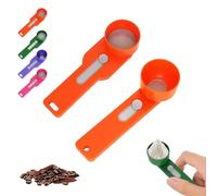 1/2 Pcs 2 in 1 Funnel Scoop Protein Powder Measuring Spoon with Sliding Base, Gym/Coffee Scoops for Precise Measurement, Perfect for Narrow Bottles & Food (2, Orange)