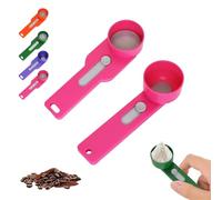 1/2 Pcs 2 in 1 Funnel Scoop Protein Powder Measuring Spoon with Sliding Base, Gym/Coffee Scoops for Precise Measurement, Perfect for Narrow Bottles & Food (2, Pink)