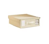 1/2 Pcs Bed Sheet Storage Box with Visible Window and Handle Large Capacity(Grey)