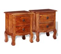 1/2 pcs Nightstands Bedside Table Cabinet with Drawers Solid Acacia Wood vidaXL