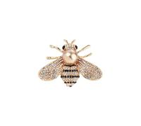 1-2 PCS Rhinestone Crystal Bee Brooch Pin for Women Retro Bee Pearl Lapel Pin Insect Jewelry Gift Dress Suit Accessories Jewelry, S, Zinc, no gemstone