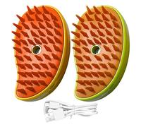 1/2 PCS Steamy Cat Brush - Cat Steamer Brush, Rechargeable Cleaning Cat Brush with Rounded Ends, Electric Cat Massage Comb, Spray Steam Pet Brush, Cat Bath Brush Cat Grooming Brush