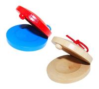 1/2 Piece Cracker Castanets - Handmade Castanets, Wood Crackers | Educational and Fun Wood Percussion Claps, Beginner Percussion Clapper for Kindergarten Stage Performance, Brown, Blue