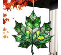 1/2 Pieces Stained Glass Maple Leaf, 10cm Maple Leaf Window Hanging Ornament, Fall Leaves Decorations, suncatcher For window Hanging, Wall Art Party Supplies For Thanksgiving