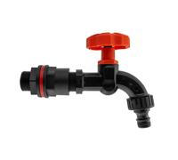 (1/2", Plastic Dial Tap (Black)) Water Butt Replacement Tap Solid Metal Lever UK Bib Outlet Barb Quick Hosepipes