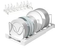 1/2 Pot Storage Rack - Pot Lid Holder, Bakeware Organizer Rack | Pans and Pots Lid Organizer Rack Holder, Stainless Steel Kitchen Pot Rack, Pot Lid Kitchen Cabinet, 12x8x6 Inches, White