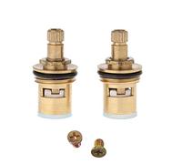 1/2" Replacement Brass Ceramic Disc Tap for Quarter Turn Cartridges Insert 20 Teeth Bathroom Faucet Accessor Faucet Replacement Cartridge