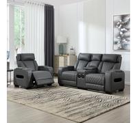 (1+2 Seater, Charcoal) Capri Electric Recliner 1+2+3 Seater Sofa Set