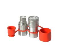 1/2" Skid Steer Bobcat Flat Face Hydraulic Quick Connect Couplers w Dust Caps,1/2" NPT Thread+ 1/2 Body Hydraulic Couplers for Skid Steer