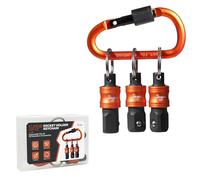 1/2" Socket Holder Keychain 3PCS Set,Heavy-Duty Toolbox,Drive Quick-Release Organizer with Locking Clip,Impact Wrench Accessories for Lineman,Electricians,Construction Crews & Industrial Pros