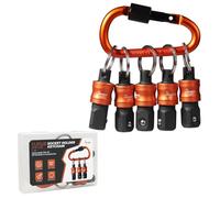 1/2" Socket Holder Keychain 5PCS Set,Heavy-Duty Toolbox,Drive Quick-Release Organizer with Locking Clip,Impact Wrench Accessories for Lineman,Electricians,Construction Crews & Industrial Pros