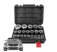 1/2 Sockets 21 Piece Metric Repair Maintenance Driver Drill Bits | Metric 8-36mm Universal Low Profile Socket Set for Car Automotive Tire Mechanics Industrial