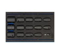 1/2" Sq. Dr. Impact Socket Set in 1/4 Drawer EVA Insert Tray (15 Piece)