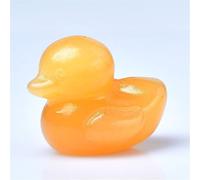 1.2" Stone Cute Duck Statue Yellow Jade Crystal Carving Creative Fairy Tale Fun Decoration Craft Gift Ornament (Size : 2pc)