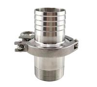 1/2" to 8mm-19mm Tri Clamp Cover External Thread Ferrule Adapter Stainless Steel SS304 with Silicone Gasket Pipe Fitting, 1pcs(14mm to DN15)