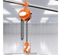 1-2 Ton Mini Chain Hoist, 10ft Lift, 2200 lb Capacity, with Dual Brake & 360° Rotating Hook, Small Come Along, Chain Hoist for Warehouse Building, Automotive(2T-6m(20FT))