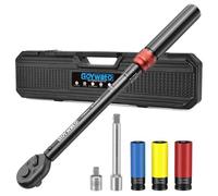 1/2" Torque Wrench 20-230 Nm - Dual-Direction 72 Teeth, ± 3% Accuracy, 6 Pcs Torque Wrench Set, with 3/8'' Adapter & Extension Bar & Socket 17mm/19mm/21mm, for Car Motorcycle & Tire Replacement