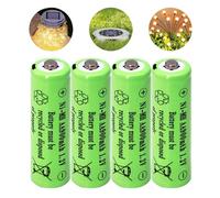 1.2 Volts AA NIMH 900mAh Rechargeable Batteries,Pre-Charged 4 Packs Double A Battery for Outdoor Solar Lights, Led String Lights Pathway Garden Lamp