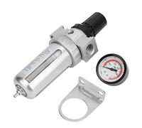 1/2 Water Trap + Compressed Air Filter Regulator Combo, BSP 1/2" Air Compressor Moisture Water Trap Filter Regulator with Mount Connection with Adjustable Pressure Control Knob Compressor Filter Kit