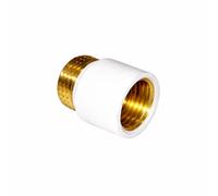 1/2 White Pipe Thread Extension 15mm Long for Tap or Radiator Brass