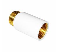 1/2 White Pipe Thread Extension 30mm Long for Tap or Radiator Brass