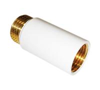 1/2 White Pipe Thread Extension 40mm Long for Tap or Radiator Brass