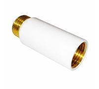 1/2 White Pipe Thread Extension 50mm Long for Tap or Radiator Brass