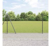 1.2 x 10 m Steel Fence with Posts, Grey Powder-Coated Outdoor Panel Set, UV Resistant Garden Boundary for Yard Security, Easy Assembly Temporary Barrier