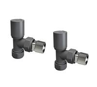 1/2" x 15mm Designer Radiator Angled Valve Manual Anthracite Finish Brass Radiator Valves