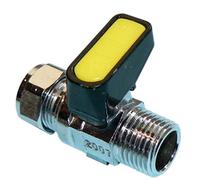1/2" x 15mm Metrogas Mini Lever Gas Ball Valve - Pack of 2