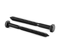 1/2" x 2" Hex Head Lag Screws Bolts 20 Pcs 304 Stainless Steel 18-8, Partial Thread, Wood by Black Oxide
