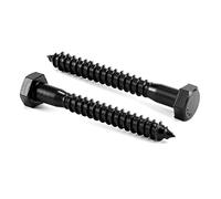 1/2" x 2" Hex Head Lag Screws Bolts 20 Pcs 304 Stainless Steel 18-8, Partial Thread, Wood by Black Oxide(3/8" x 2-1/2")