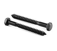1/2" x 2" Hex Head Lag Screws Bolts 20 Pcs 304 Stainless Steel 18-8, Partial Thread, Wood by Black Oxide