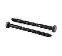 1/2" x 2" Hex Head Lag Screws Bolts 20 Pcs 304 Stainless Steel 18-8, Partial Thread, Wood by Black Oxide