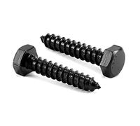 1/2" x 2" Hex Head Lag Screws Bolts 20 Pcs 304 Stainless Steel 18-8, Partial Thread, Wood by Black Oxide