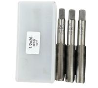 1/2" x 26 TPI British Cycle Thread Tap Set - 3 Piece BSCY/CEI Hand Tap Set - HSS Tool Steel - Taper Second Plug - Motorcycle & Engineering Threading Tool