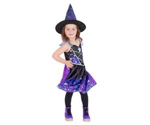 (1-2 Years, Black/Purple) Smiffys Girls Starry Night Witch Costume Set