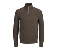 Jack & Jones Emil Half Zip Sweater Brown,Grey L Men