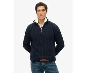 1/2 zip sweater Superdry Classic Cable Bleu L