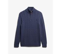 1/2 zip sweater Superdry Classic Cable Bleu M