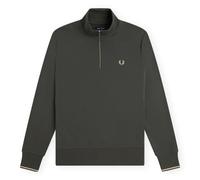 Fred Perry Mens Regular Fit Quarter Zip Sweatshirt - Colour: U98 Field Green/Oatmeal - Size: Medium