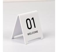 1-20 1-50 1-100 Restaurant Table Numbers, Double Side Tents Style Acrylic Tabletop Number Sign, Stackable, Digital Sign Seat Card, For Restaurant Cafe Bar Seating Wedding Birthday